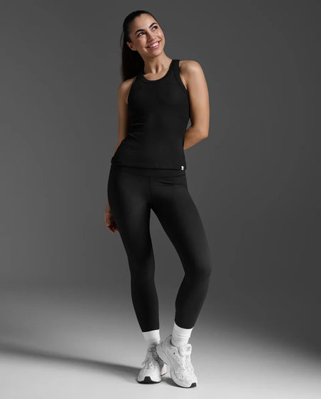 2XU - Fluid Modal Rib Tank Tanktop Damen - black/white - 2X-WR7412A-BLK/WHT-XS - Sportbrands24