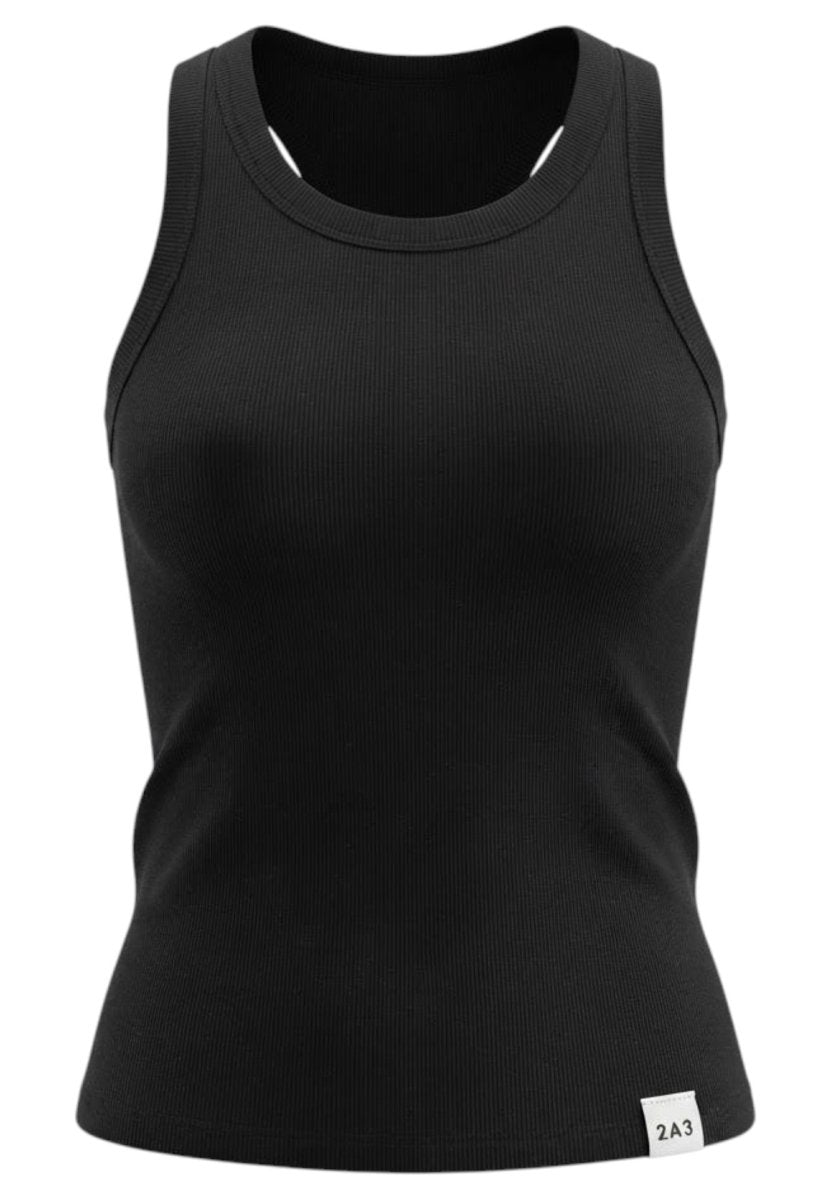 2XU - Fluid Modal Rib Tank Tanktop Damen - black/white - 2X-WR7412A-BLK/WHT-XS - Sportbrands24