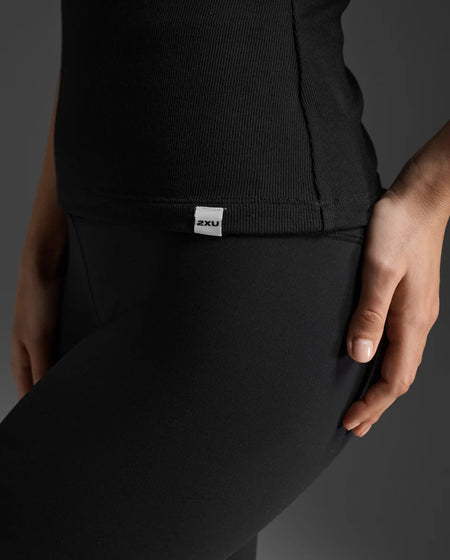 2XU - Fluid Modal Rib Tank Tanktop Damen - black/white - 2X-WR7412A-BLK/WHT-XS - Sportbrands24