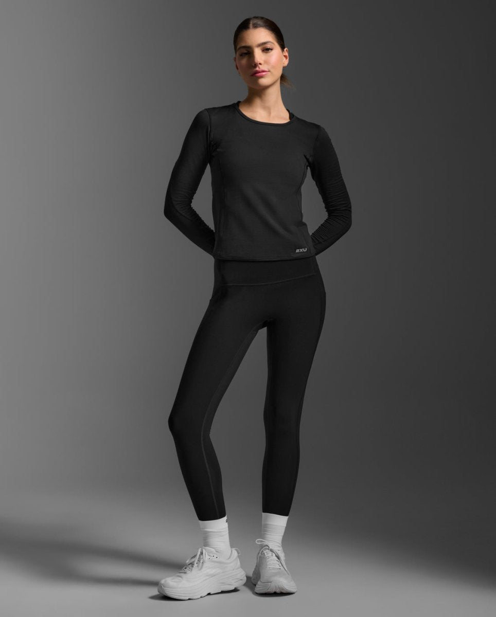 2XU - Ignition Grid Baselayer Longsleeve Damen - black/silver reflective - 2X-WR7417A-BLK/SRF-XXS - Sportbrands24