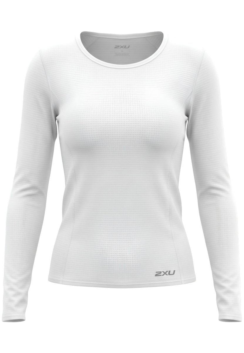 2XU - Ignition Grid Baselayer Longsleeve Damen - white/silver reflective - 2X-WR7417A-WHT/SRF-S - Sportbrands24