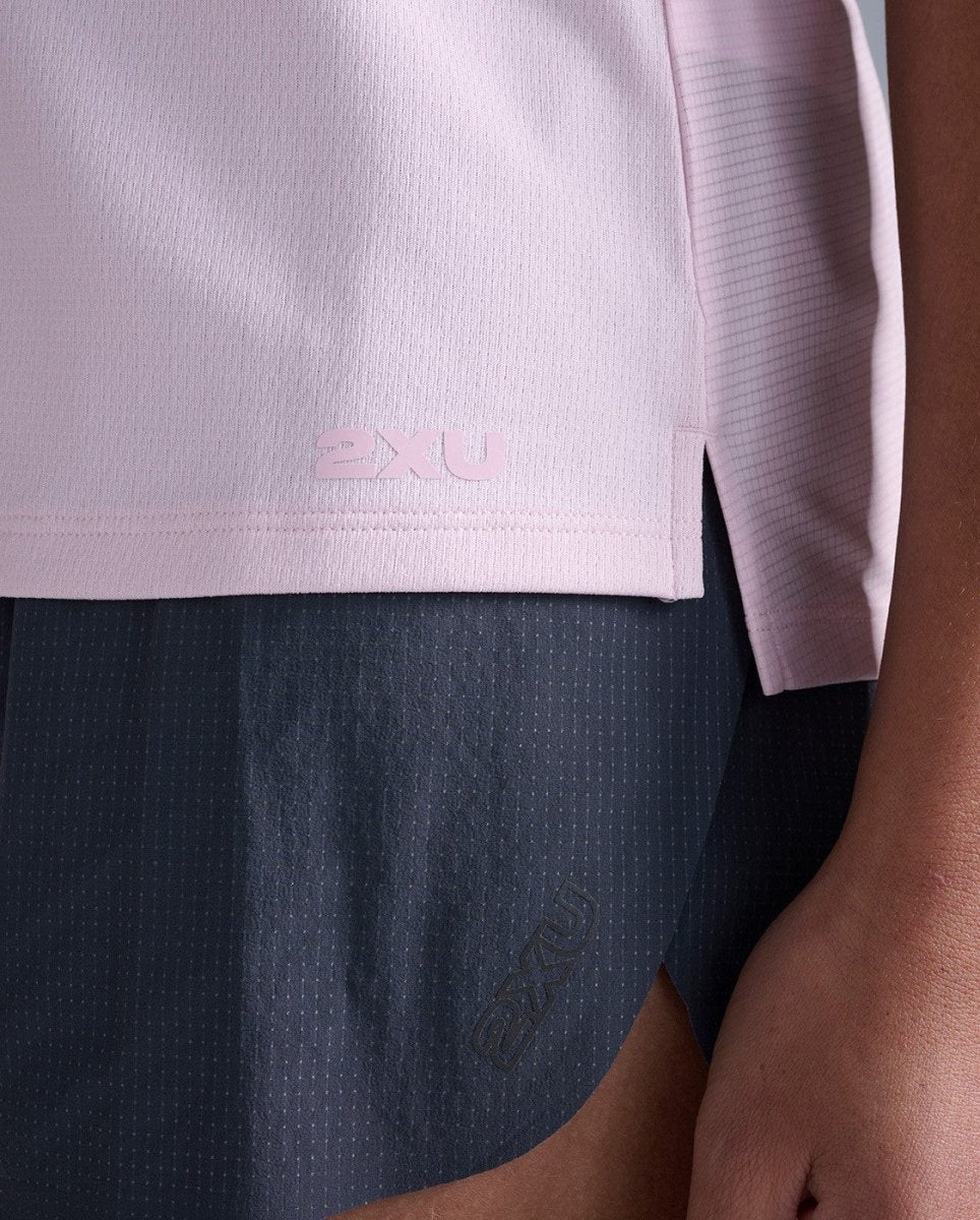 2XU - Aero Mesh Singlet Laufshirt Damen - pink frost/pinkfrostreflective - 2X-WR7418A-PIF/PRF-XXS - Sportbrands24