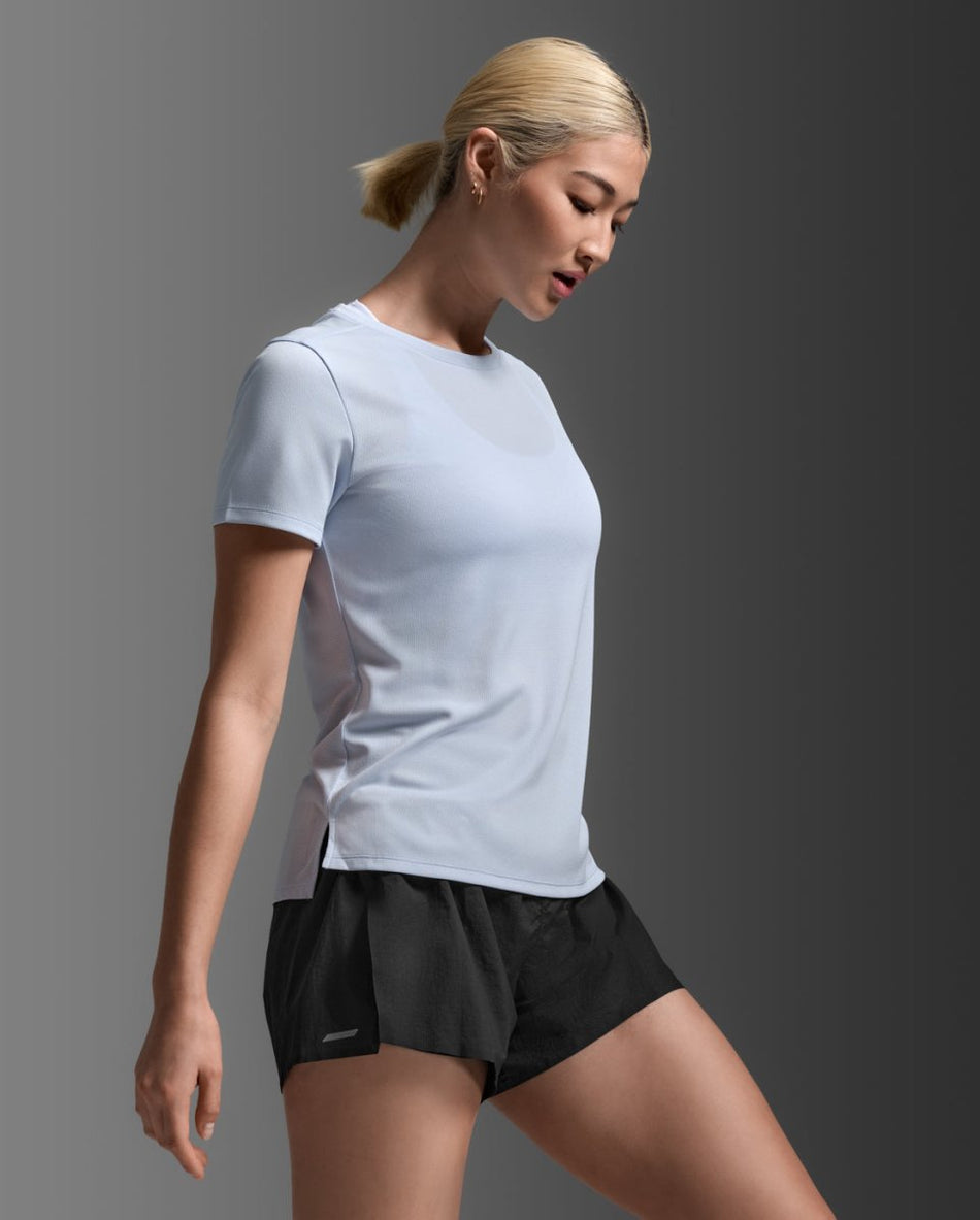2XU - Aero Mesh Tee Laufshirt Damen - halogen/halogen reflective - 2X-WR7419A-HAL/HAF-XXS - Sportbrands24
