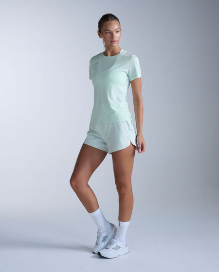 2XU - Aero Mesh Tee Laufshirt Damen - mint dust/mint reflective - 2X-WR7419A-MND/MDR-XXS - Sportbrands24