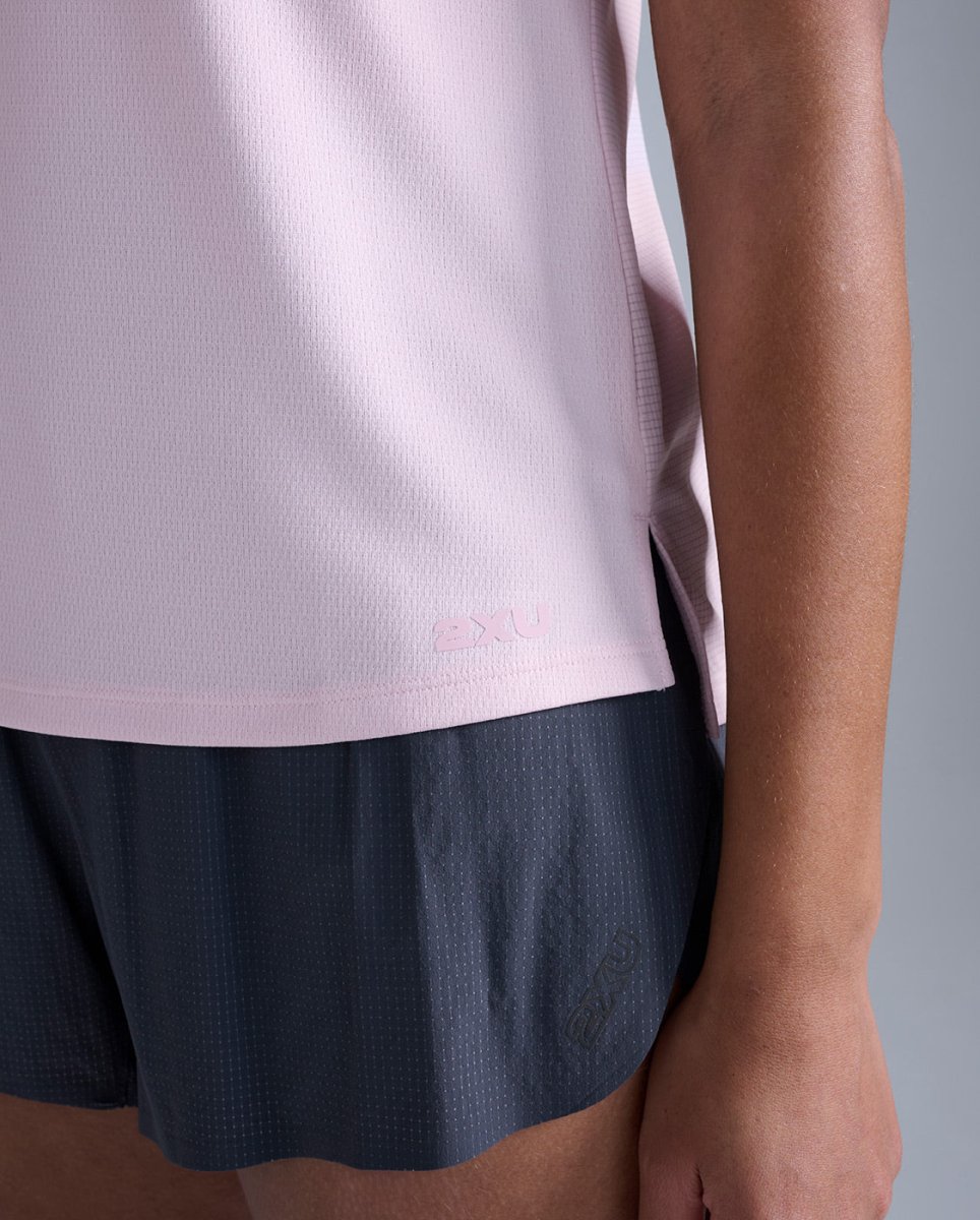 2XU - Aero Mesh Tee Laufshirt Damen - pink frost/pinkfrostreflective - 2X-WR7419A-PIF/PRF-XXS - Sportbrands24