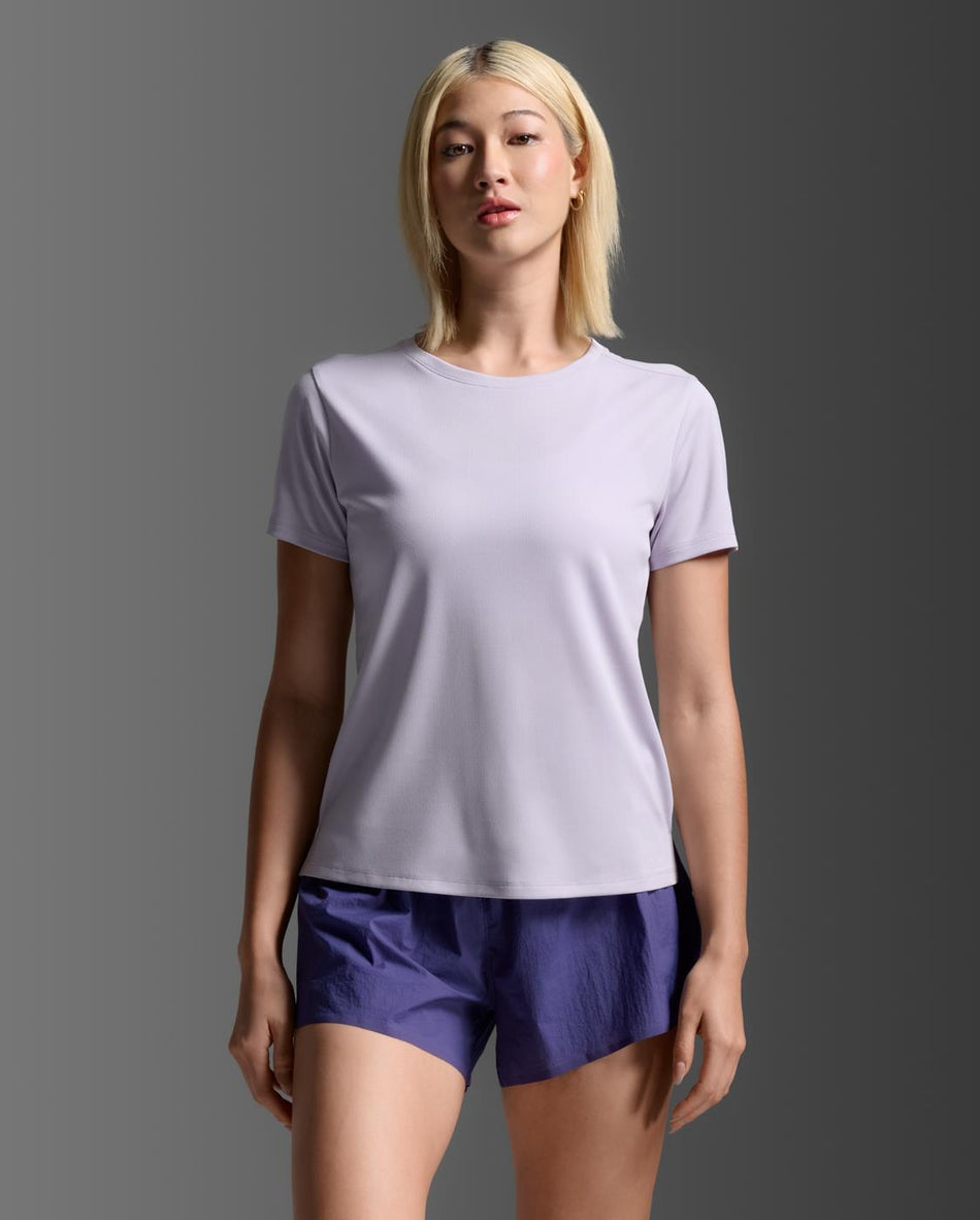 Aero Mesh Tee Laufshirt Damen - virtualviolet/violetreflectiv