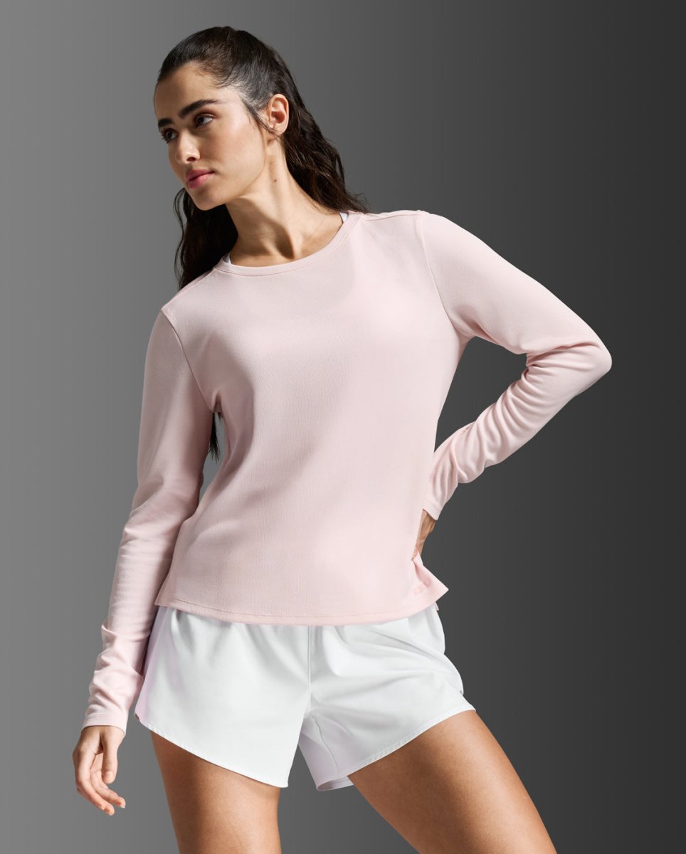 2XU - Ignition Aero Mesh Long Sleeve Laufshirt Damen - pink frost/pinkfrostreflective - 2X-WR7420A-PIF/PRF-XXS - Sportbrands24
