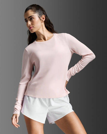 2XU - Ignition Aero Mesh Long Sleeve Laufshirt Damen - pink frost/pinkfrostreflective - 2X-WR7420A-PIF/PRF-XXS - Sportbrands24