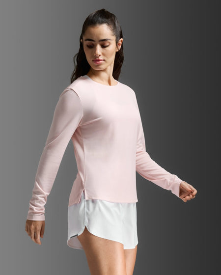 2XU - Ignition Aero Mesh Long Sleeve Laufshirt Damen - pink frost/pinkfrostreflective - 2X-WR7420A-PIF/PRF-XXS - Sportbrands24