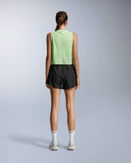 2XU - Aero Mesh Crop Tank Laufshirt Damen - lime zest/lime zest reflective - 2X-WR7450A-LMZ/LZR-XXS - Sportbrands24