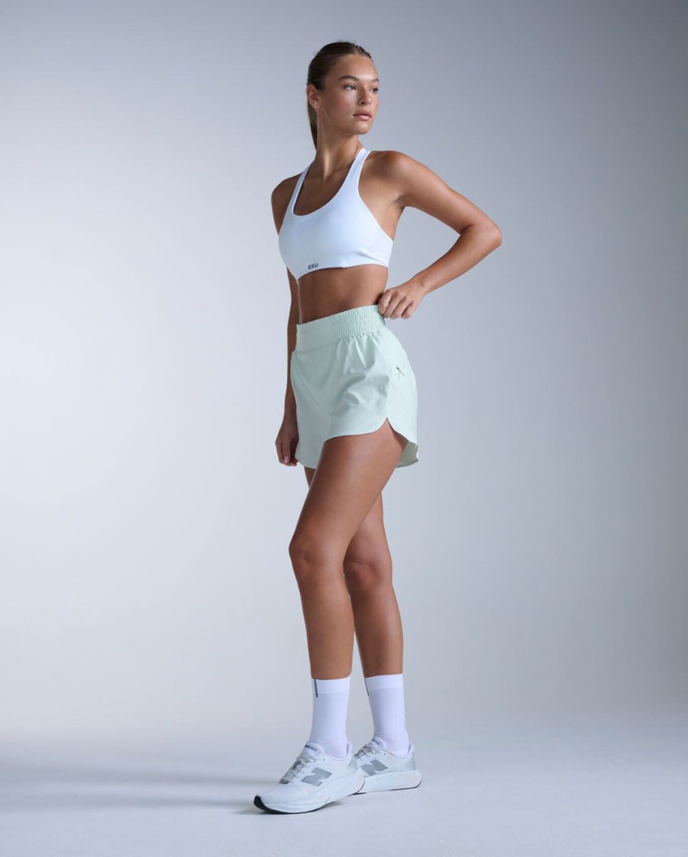 2XU - Aero Hi - Rise 4 Inch Shorts Laufhose Damen - mint dust/mint reflective - 2X-WR7458B-MND/MDR-XXS - Sportbrands24