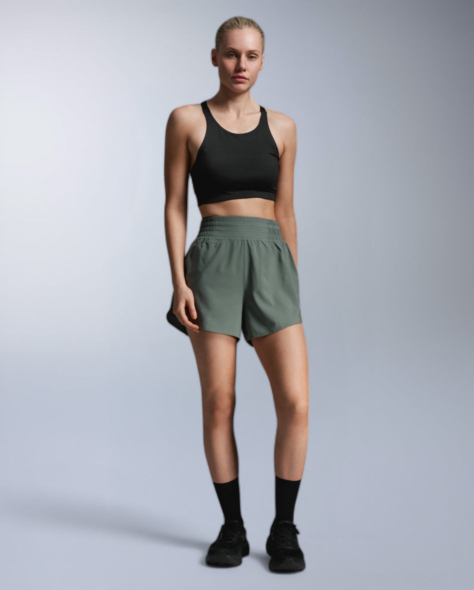 Aero Hi-Rise 4 Inch Shorts Running pants Women - olive leaf/olive leaf reflect