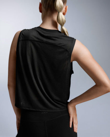 2XU - ReLight Crop Tank Tanktop Damen - black/white - 2X-WR7568A-BLK/WHT-XXS - Sportbrands24