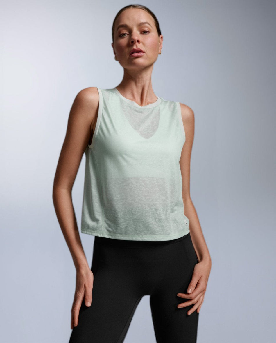 2XU - ReLight Crop Tank Tanktop Damen - seafoam/white - 2X-WR7568A-SFM/WHT-XXS - Sportbrands24