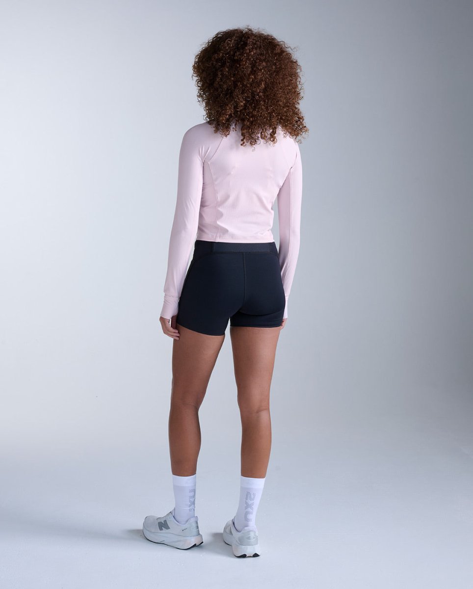 2XU - Womens Aero Waffle 1/2 Zip Laufshirt Damen - pink frost/pink reflective - 2X-WR7575A-PIF/PRF-XXS - Sportbrands24