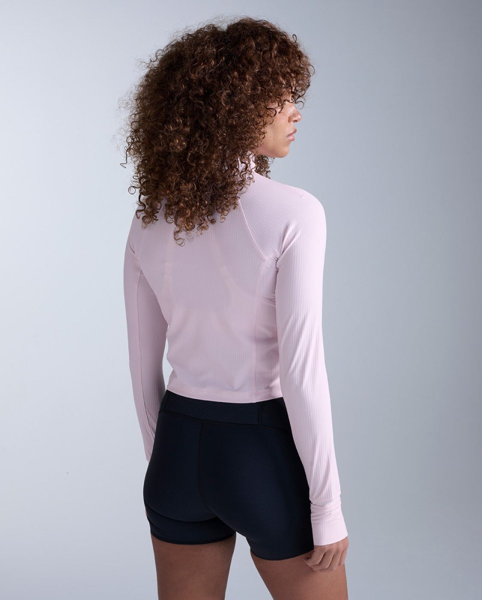 2XU - Womens Aero Waffle 1/2 Zip Laufshirt Damen - pink frost/pink reflective - 2X-WR7575A-PIF/PRF-XXS - Sportbrands24