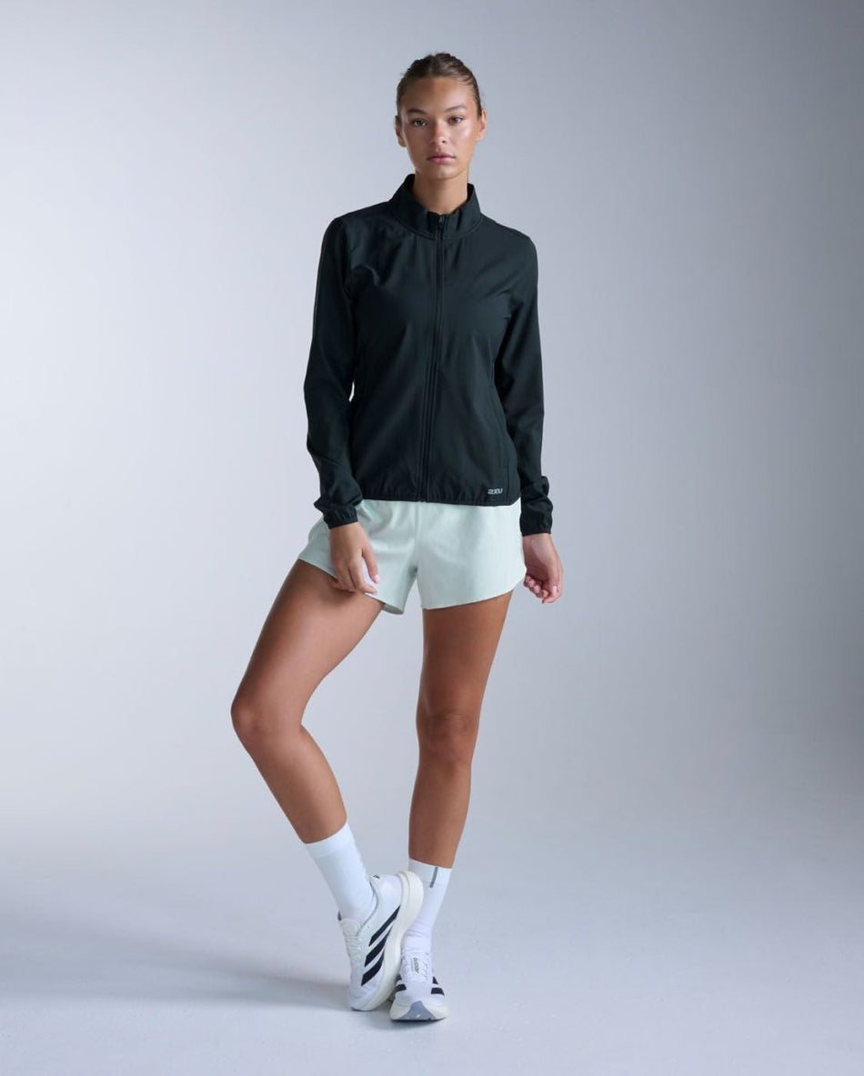 2XU - Aero Jacket Windjacke Damen - black/silver reflective - 2X-WR7576A-BLK/SRF-XXS - Sportbrands24