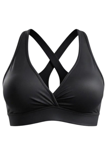 2XU - Feather Flex BondedCrossBackBra Sport-BH Damen - black/black - 2X-WR7648A-BLK/BLK-XXS - Sportbrands24
