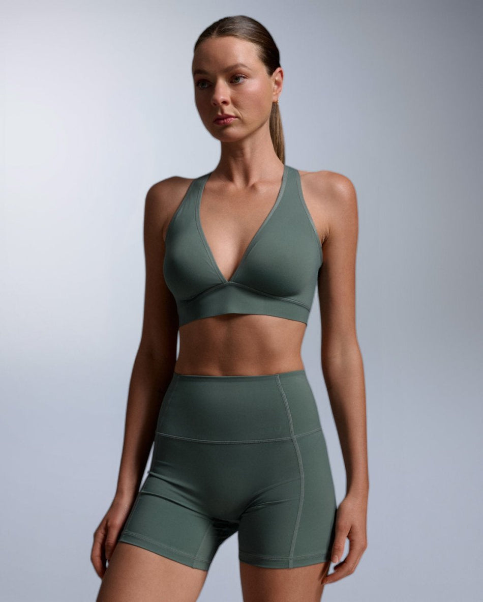 2XU - Feather Flex BondedCrossBackBra Sport-BH Damen - olive leaf/olive leaf - 2X-WR7648A-OLL/OLL-XXS - Sportbrands24