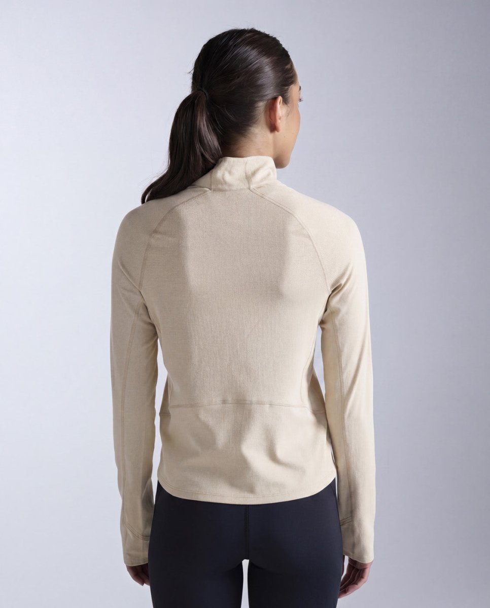 2XU - Aero Trail 1/2 Zip Laufshirt Damen - chalk/white reflective - 2X-WR7659A-CHK/WRF-L - Sportbrands24