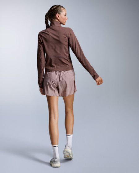 2XU - Aero Trail 1/2 Zip Laufshirt Damen - currant silver reflective - 2X-WR7659A-CRT/SRF-XXS - Sportbrands24