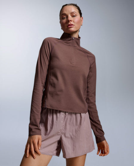2XU - Aero Trail 1/2 Zip Laufshirt Damen - currant silver reflective - 2X-WR7659A-CRT/SRF-XXS - Sportbrands24