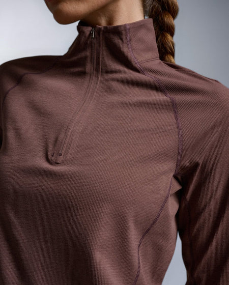 2XU - Aero Trail 1/2 Zip Laufshirt Damen - currant silver reflective - 2X-WR7659A-CRT/SRF-XXS - Sportbrands24