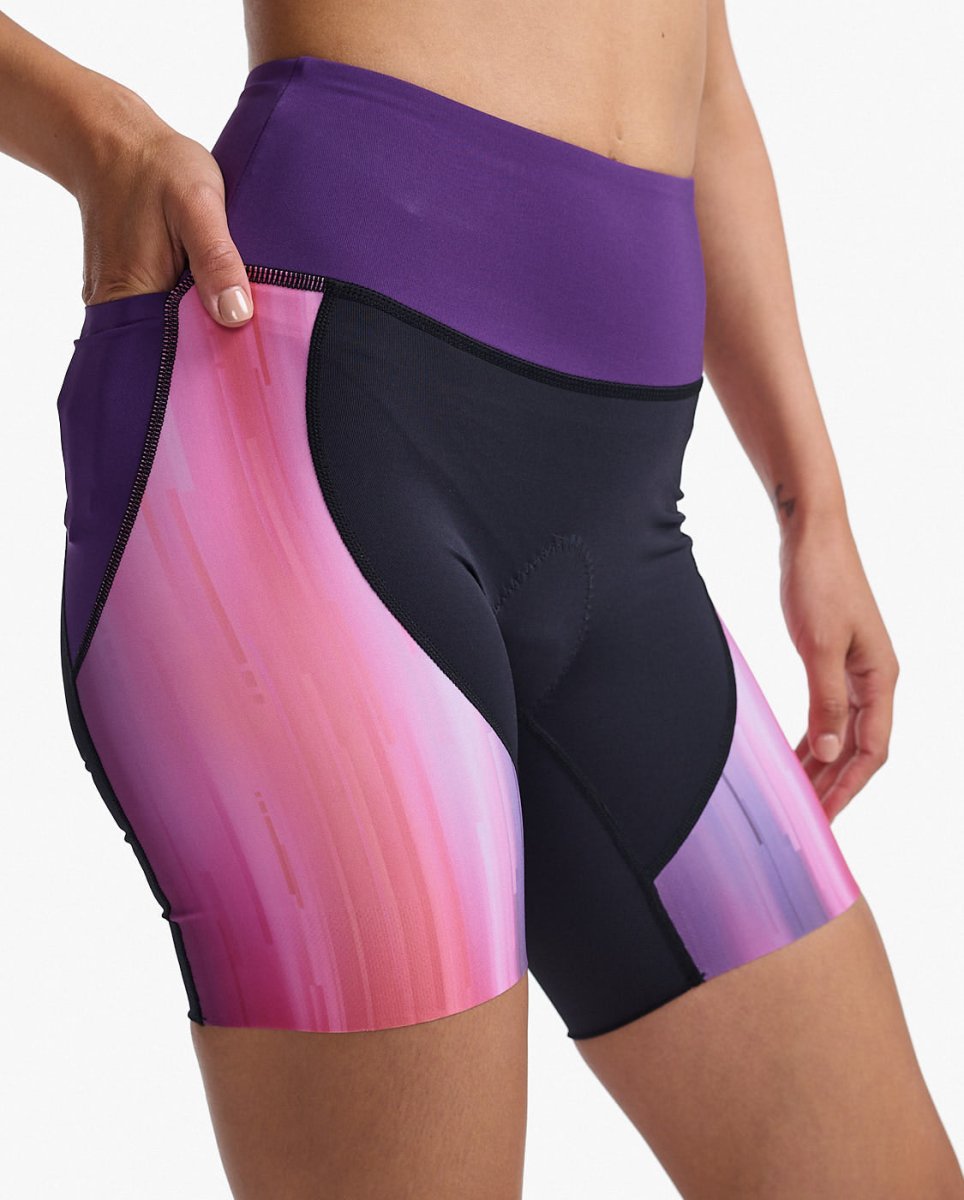 2XU - 2XU Aero Tri Short Triathlonshorts Damen - pastel pink/acai - 2X-WT6435B-PTP/ACI-XXS - Sportbrands24