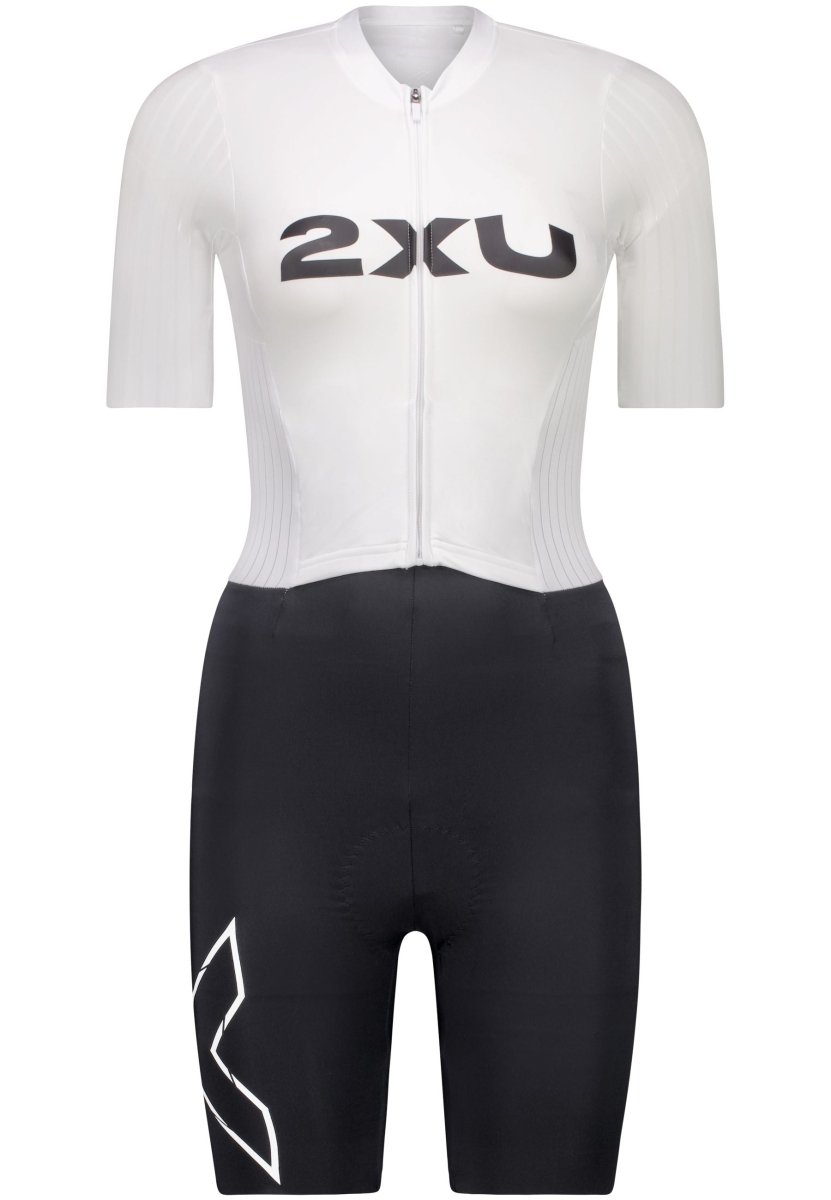 2XU - Light Speed React Sleeved Trisuit Triathlonanzug Damen - black/white - 2X-WT7401D-BLK/WHT-XXS - Sportbrands24