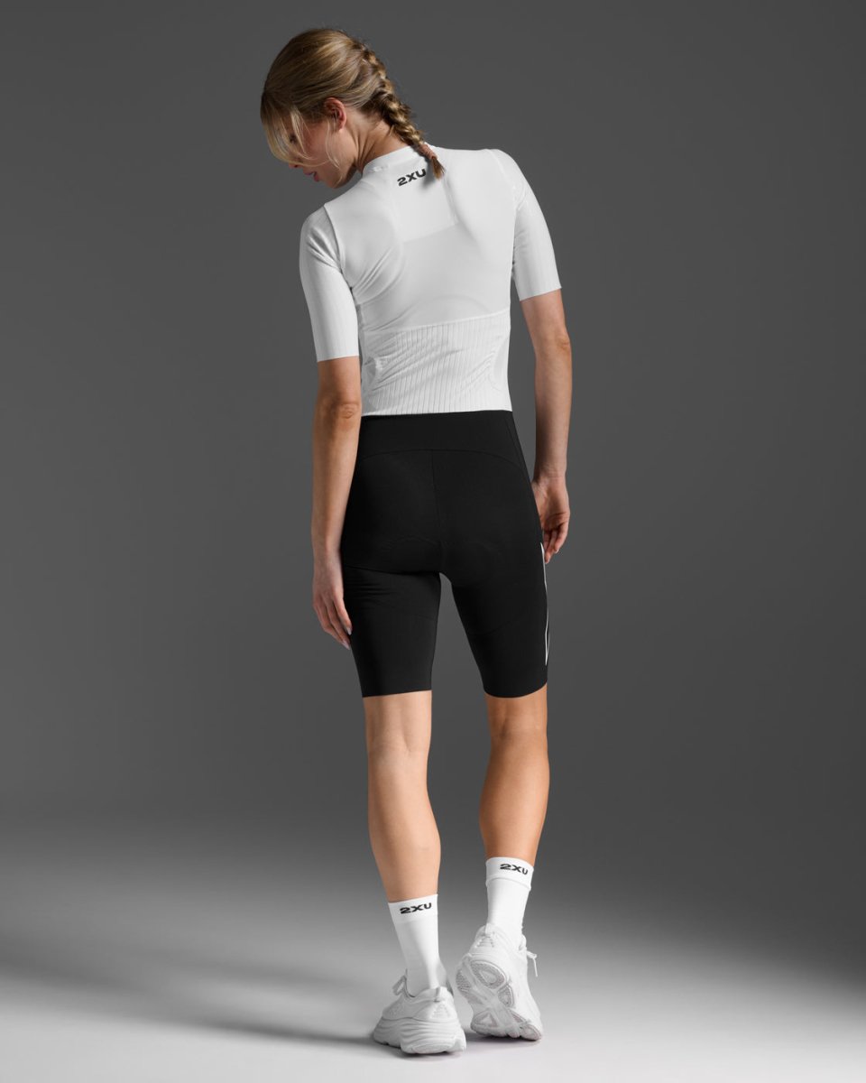 2XU - Light Speed React Sleeved Trisuit Triathlonanzug Damen - black/white - 2X-WT7401D-BLK/WHT-XXS - Sportbrands24