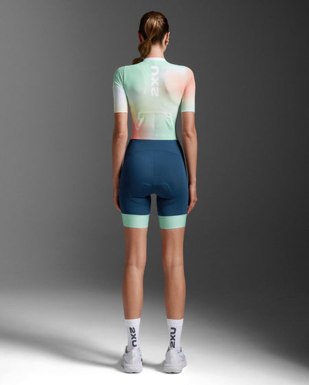 2XU - Aero Hex Sleeved Trisuit Triathlonanzug Damen - jelly mint/majol - 2X-WT7402D-JLM/MAJ-XXS - Sportbrands24