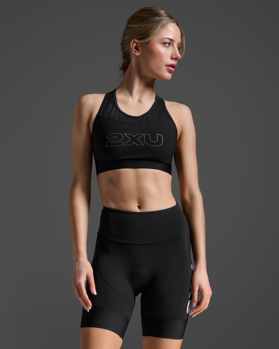 2XU - Aero Hex 7 Inch Tri Short Triathlonshorts Damen - black/white - 2X-WT7403B-BLK/WHT-XXS - Sportbrands24