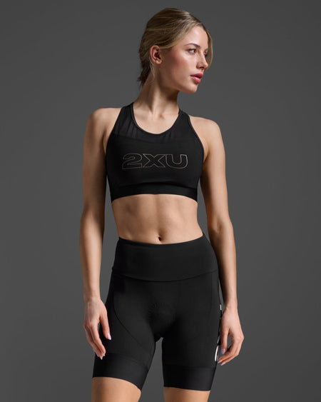 2XU - Aero Hex 7 Inch Tri Short Triathlonshorts Damen - black/white - 2X-WT7403B-BLK/WHT-XXS - Sportbrands24