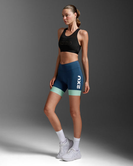 2XU - Aero Hex 7 Inch Tri Short Triathlonshorts Damen - jelly mint/majol - 2X-WT7403B-JLM/MAJ-XXS - Sportbrands24