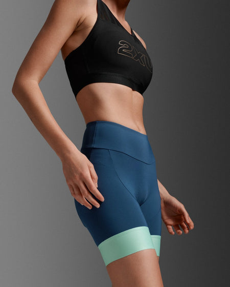 2XU - Aero Hex 7 Inch Tri Short Triathlonshorts Damen - jelly mint/majol - 2X-WT7403B-JLM/MAJ-XXS - Sportbrands24