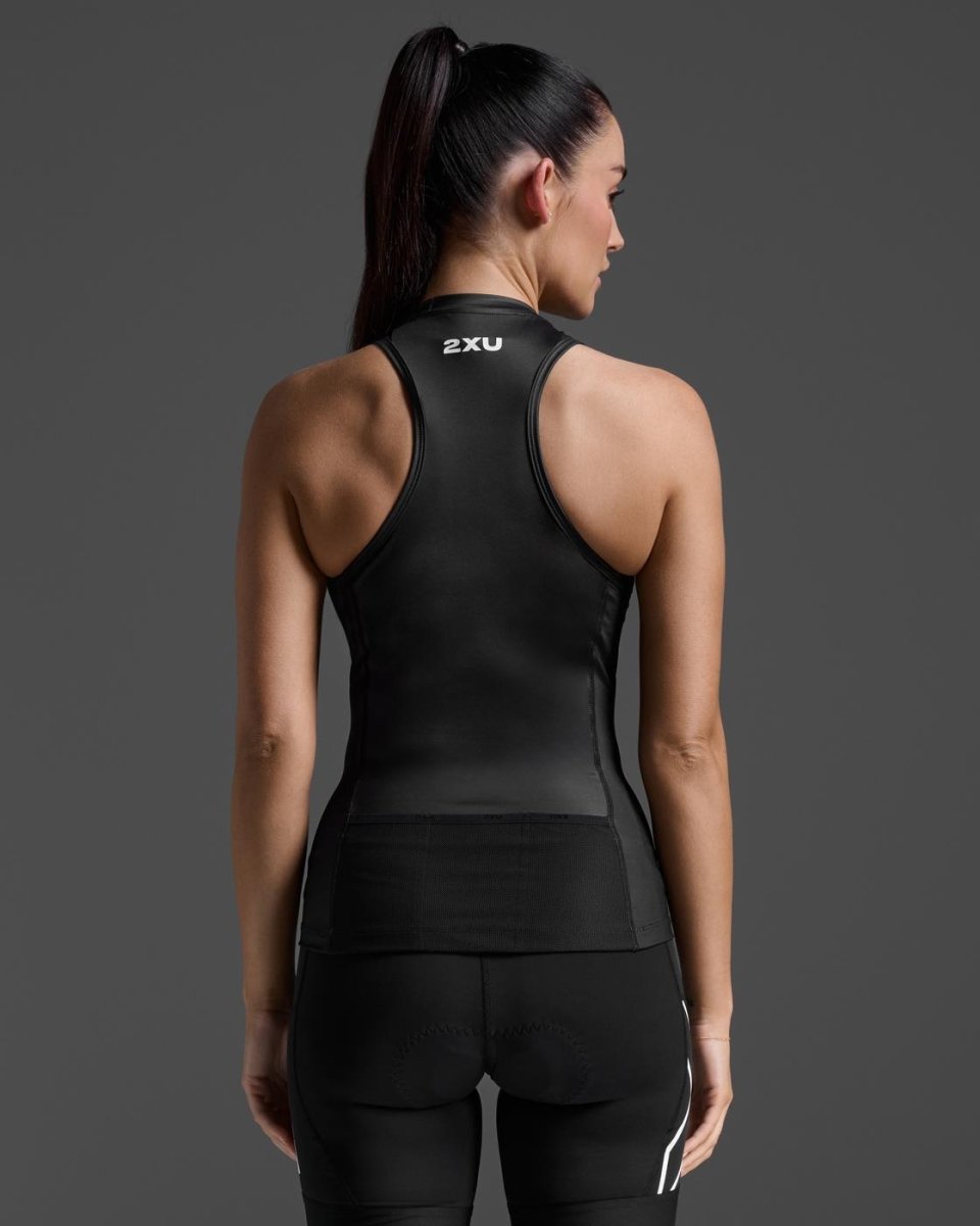 2XU - Core Tri Tank Triathlontrikot Damen - black/white - 2X-WT7406A-BLK/WHT-XXS - Sportbrands24