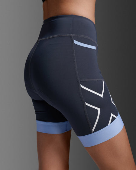 2XU - Core 6 Inch Tri Short Triathlonshorts Damen - india ink/hydrangea - 2X-WT7407B-IDK/HYG-XXS - Sportbrands24