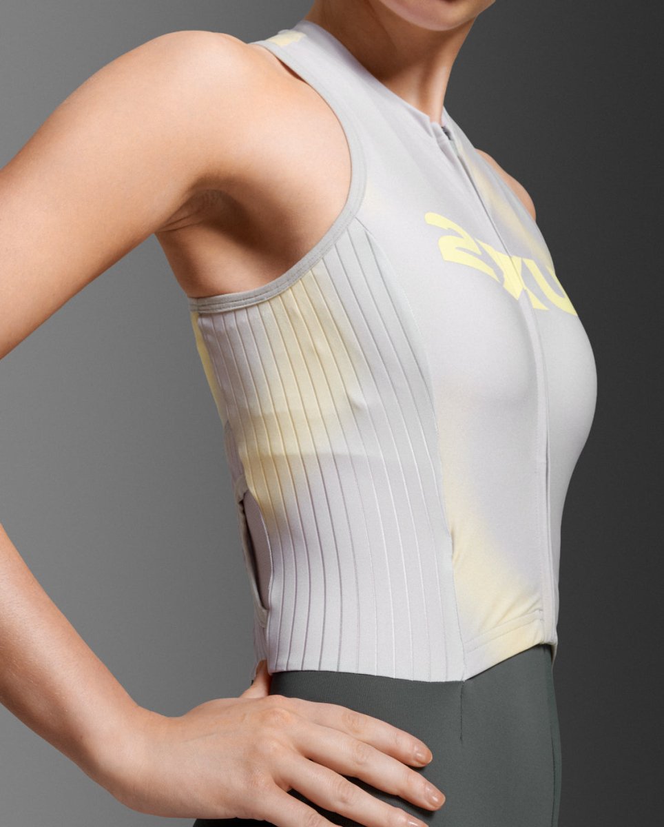 2XU - Light Speed React Trisuit Triathlonanzug Damen - lemon ice/jupiter - 2X-WT7646D-LMI/JUP-XXS - Sportbrands24