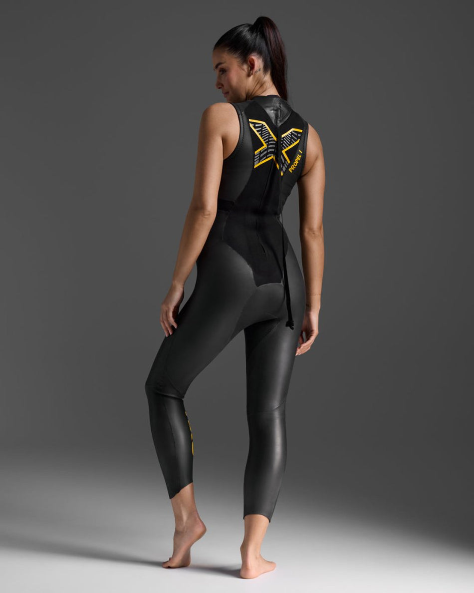 2XU - Propel P:1 Sleeveless Wetsuit Neoprenanzug Damen - black/ambition - 2X-WW4995C-BLK/ABN-XS - Sportbrands24
