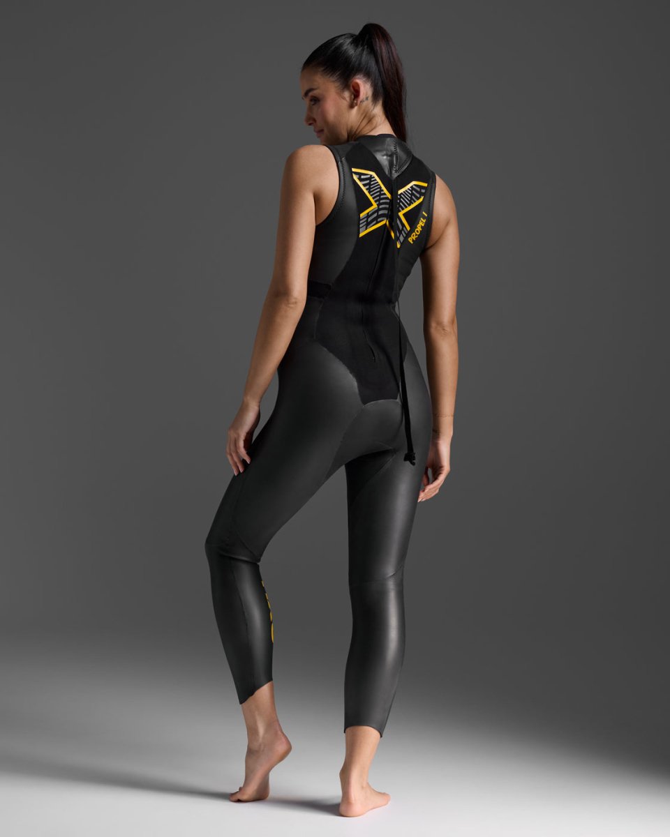 2XU - Propel P:1 Sleeveless Wetsuit Neoprenanzug Damen - black/ambition - 2X-WW4995C-BLK/ABN-XL - Sportbrands24