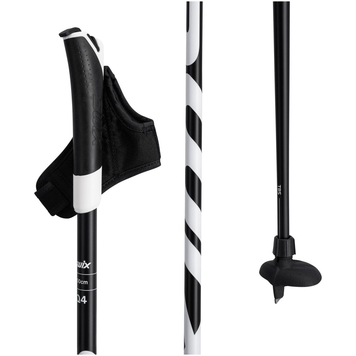 Swix - Q4 Pole (gummierter Griff), black Langlaufstock - black - SX-XCQ40-00-10000-1300 - Sportbrands24