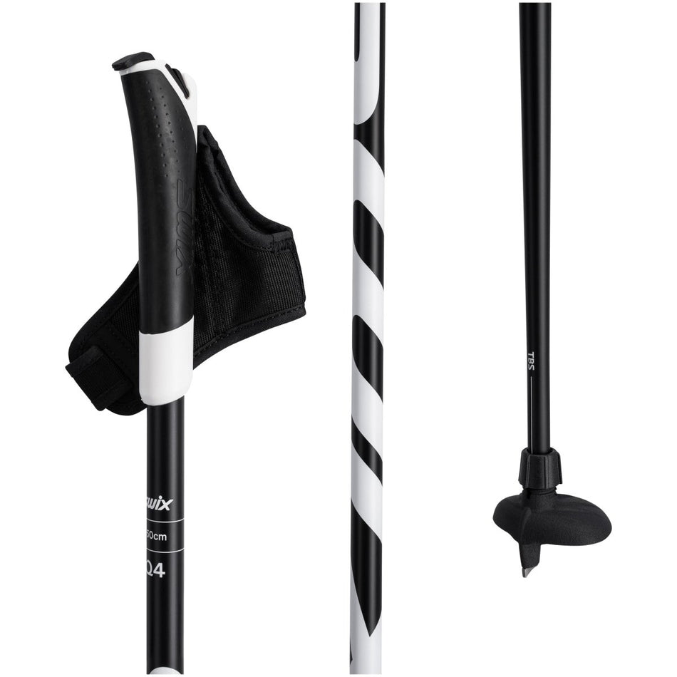 Swix - Q4 Pole (gummierter Griff), black Langlaufstock - black - SX-XCQ40-00-10000-1300 - Sportbrands24